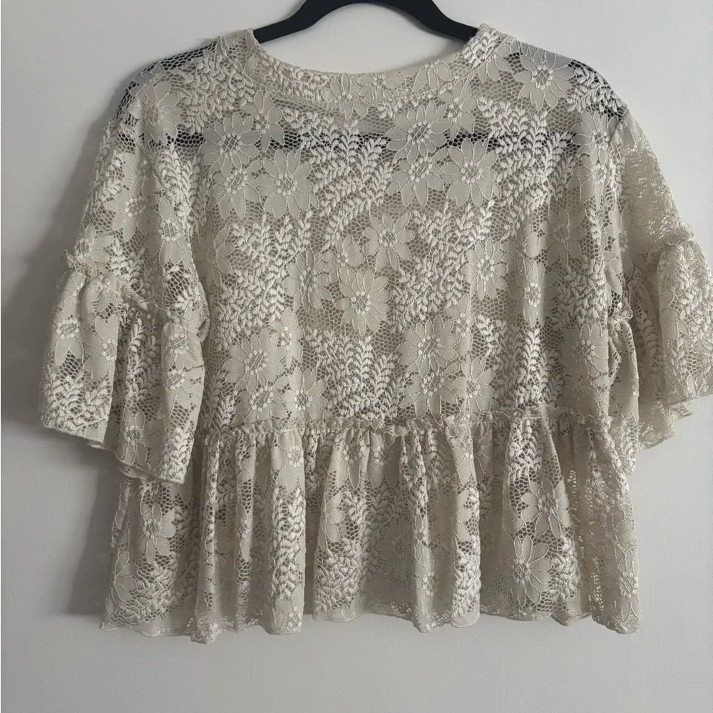 Altar'd State Cream Lace Blouse - Picture 2 of 3